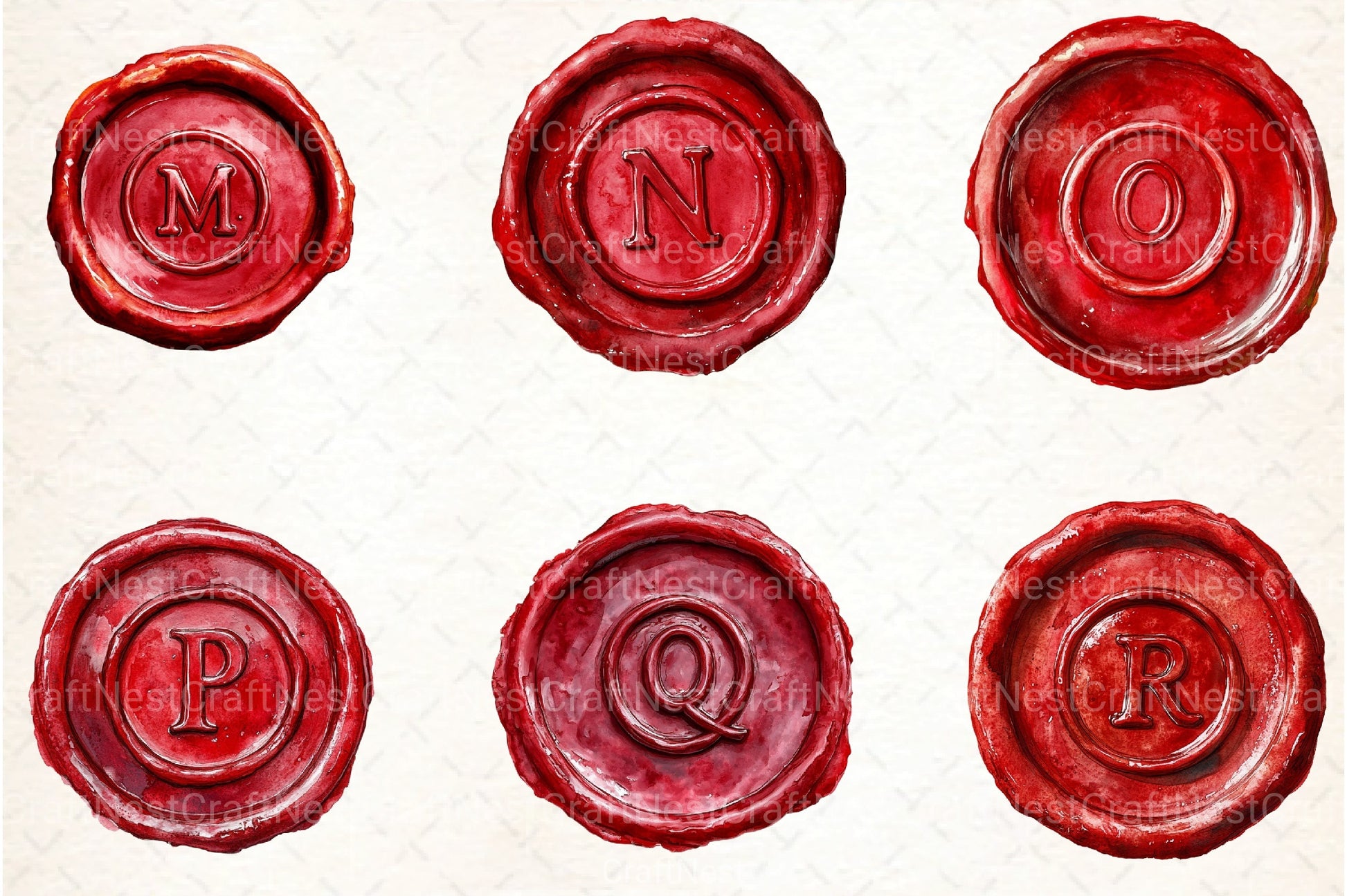 Seal Wax Letter Red Stamp Clipart Bundle - CraftNest - Digital Crafting and Art