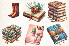 Western Cowgirl Book Clipart Bundle 2 - CraftNest - Digital Crafting and Art