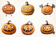 Quirky Halloween Pumpkin Clipart Bundle - CraftNest - Digital Crafting and Art