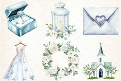 White Wedding Day Clipart Bundle - CraftNest - Digital Crafting and Art