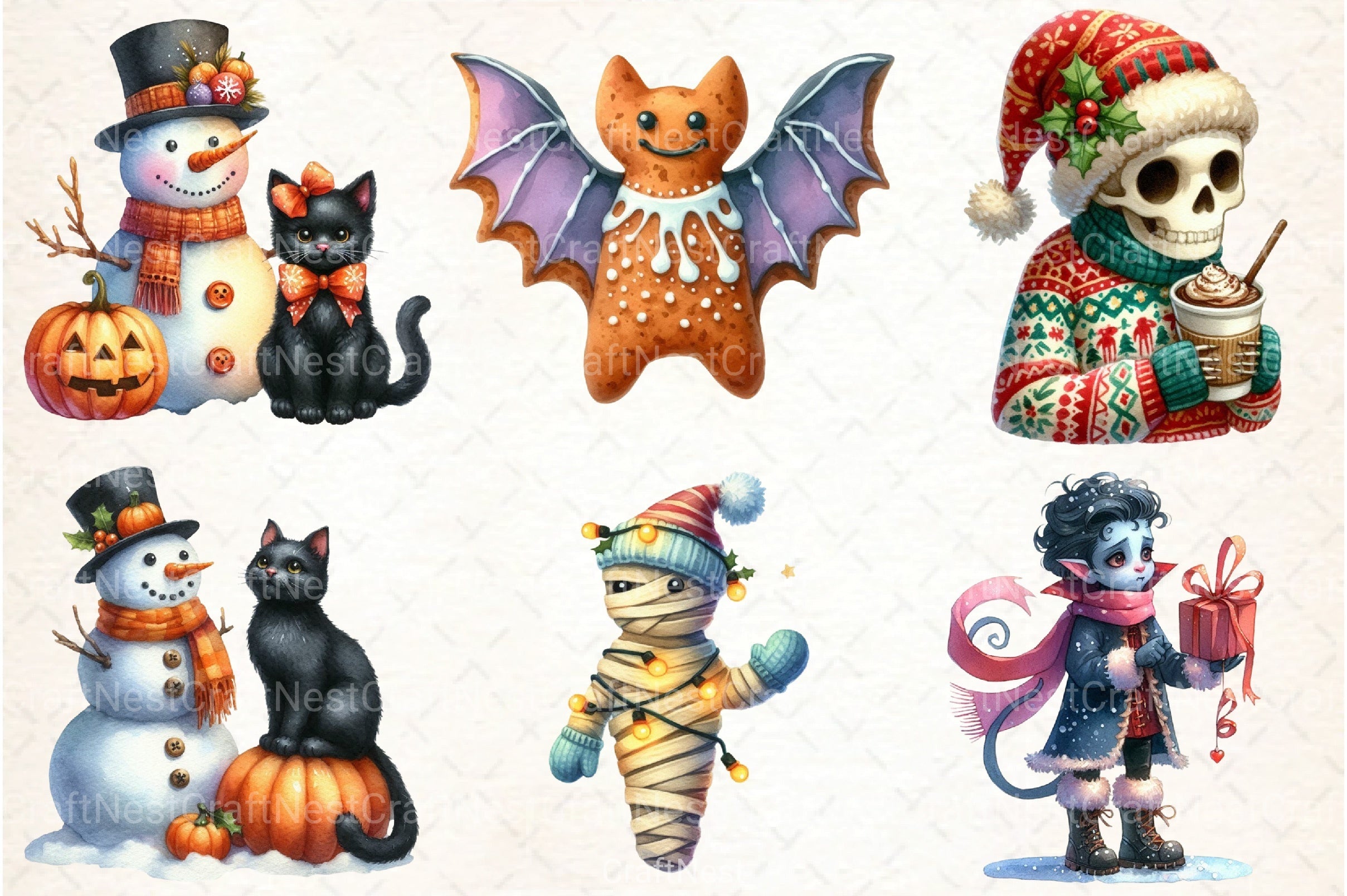 Halloween & Winter Clipart Bundle - CraftNest - Digital Crafting and Art