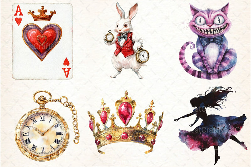 Alice in Wonderland Clipart Bundle - CraftNest - Digital Crafting and Art