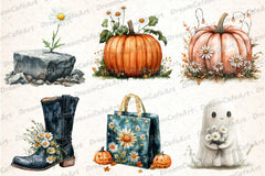 Daisy Flower & Halloween Clipart Bundle 177 - CraftNest - Digital Crafting and Art