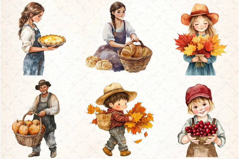 Thanksgiving Farmer Clipart Bundle - CraftNest - Digital Crafting and Art