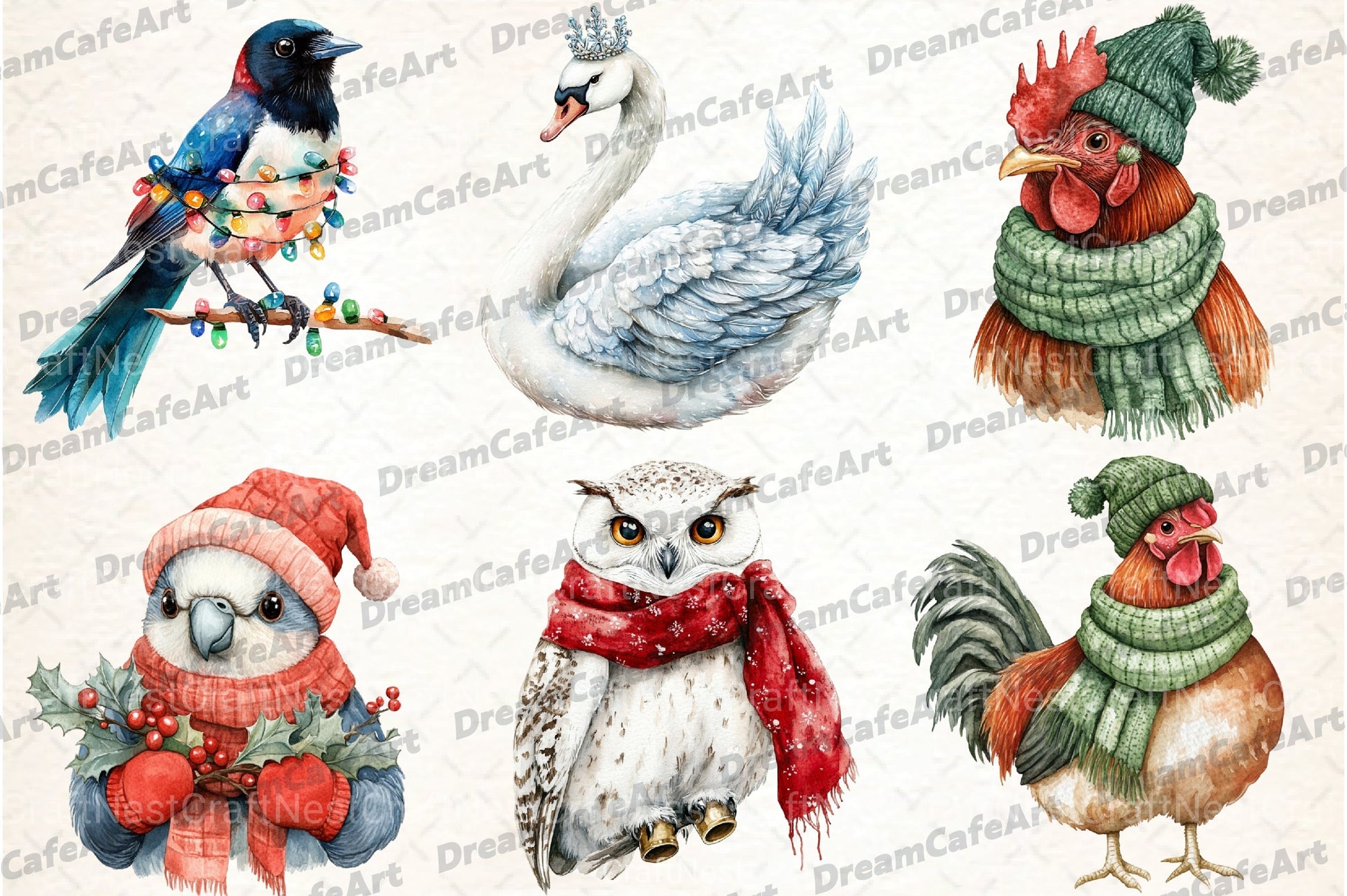 Christmas Birds Clipart Bundle 2 - CraftNest - Digital Crafting and Art