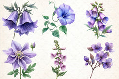 Purple Flowers Clipart Bundle 1 - CraftNest - Digital Crafting and Art