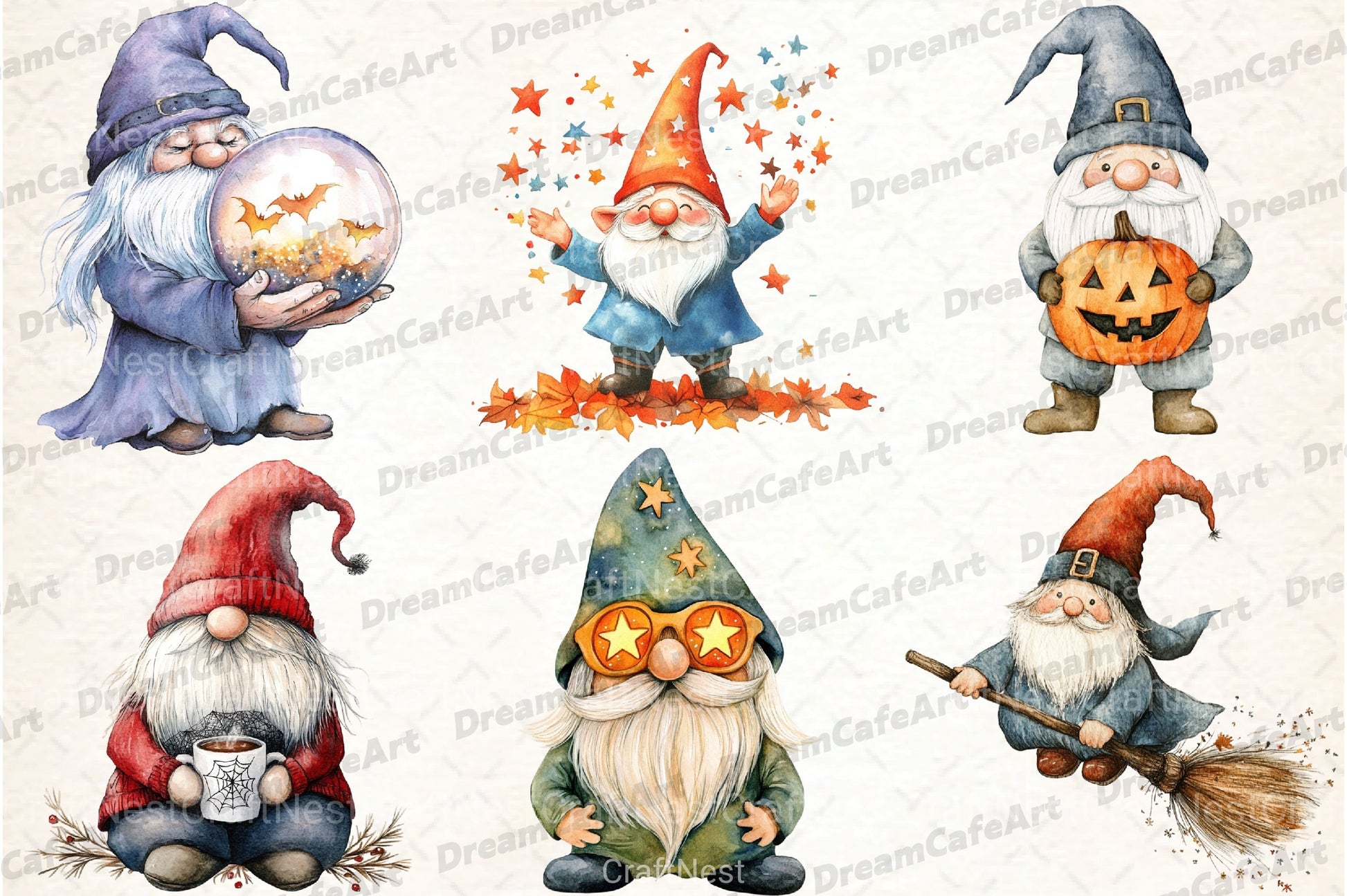Gnomes Halloween Clipart Bundle - CraftNest - Digital Crafting and Art