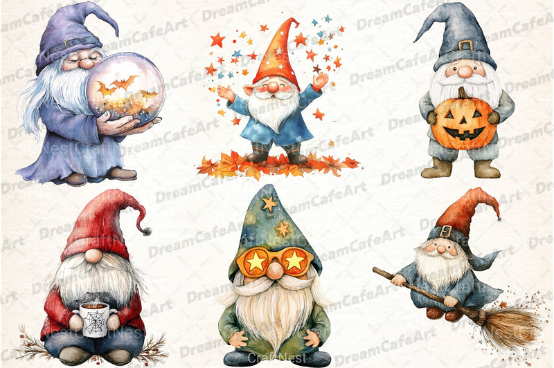 Gnomes Halloween Clipart Bundle - CraftNest - Digital Crafting and Art