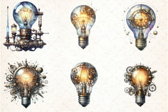 Steampunk Lightbulb Clipart Bundle - CraftNest - Digital Crafting and Art