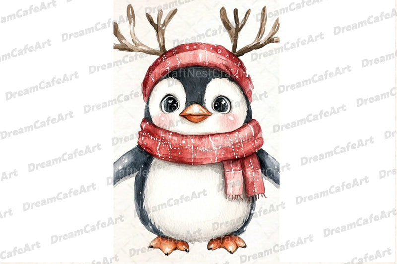 Winter Penguin Christmas Clipart Bundle 4 - CraftNest - Digital Crafting and Art