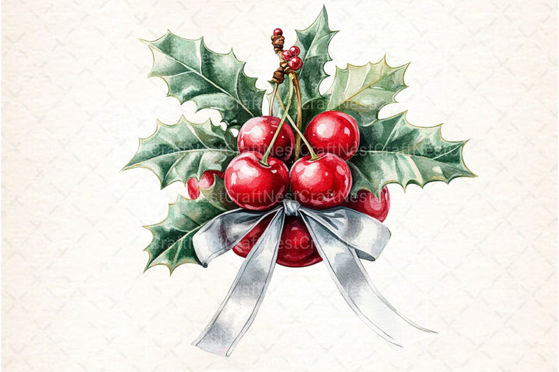 Midnight Cherry Christmas Clipart Bundle 4 - CraftNest - Digital Crafting and Art