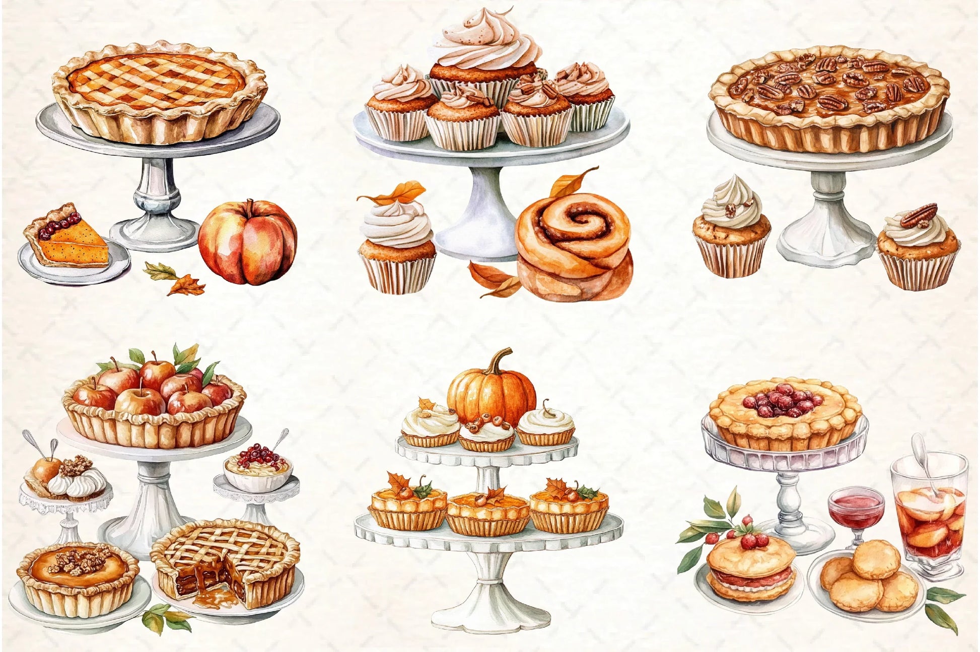 Thanksgiving Dessert Table Clipart Bundle - CraftNest - Digital Crafting and Art