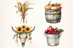 Rustic Farm Thanksgiving Clipart Bundle - CraftNest - Digital Crafting and Art