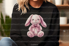 Boho Pink Bunny Clipart Bundle - CraftNest - Digital Crafting and Art