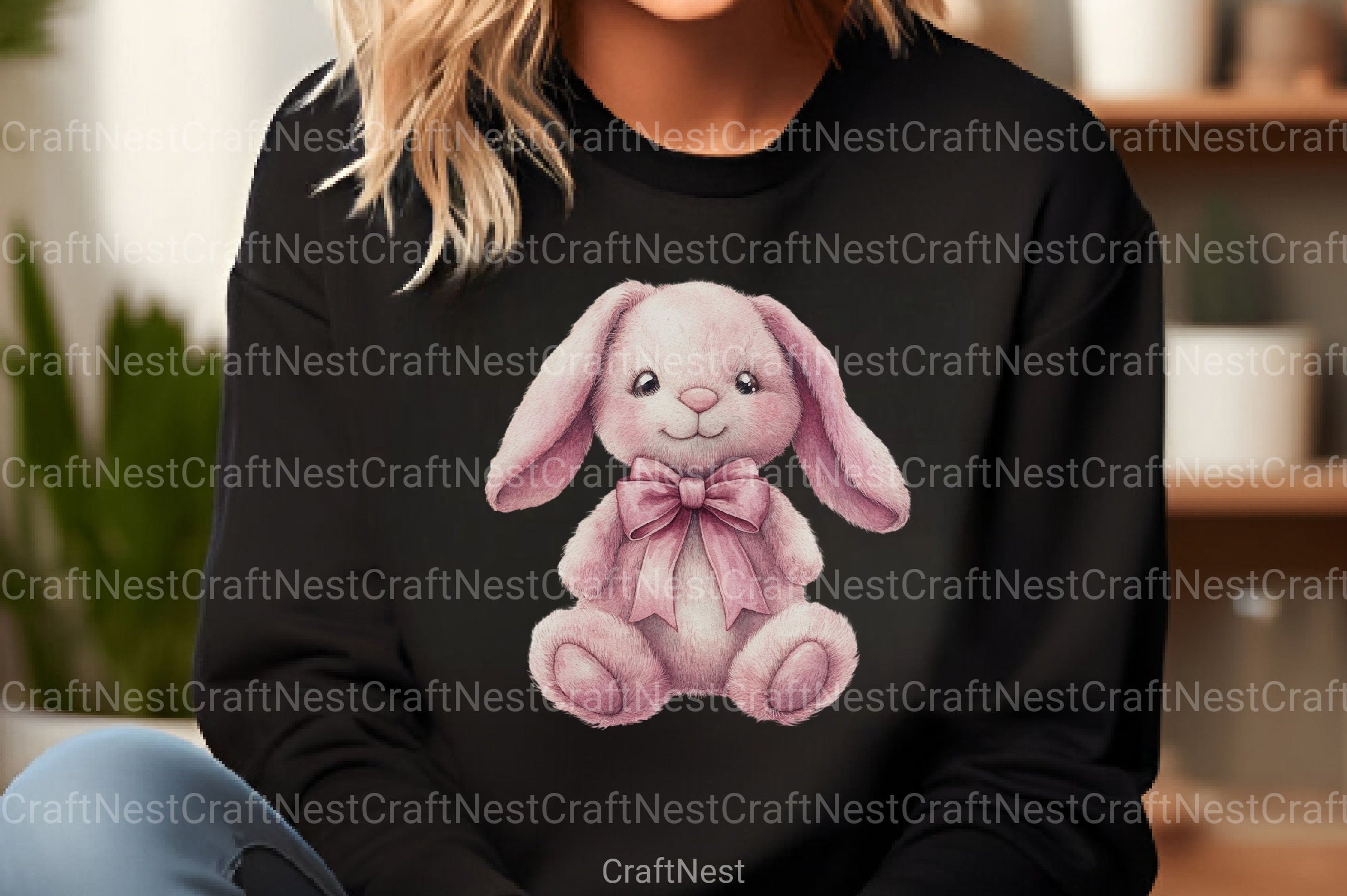 Boho Pink Bunny Clipart Bundle - CraftNest - Digital Crafting and Art