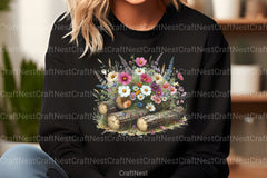 Wildflowers on Logs Clipart Bundle - CraftNest - Digital Crafting and Art