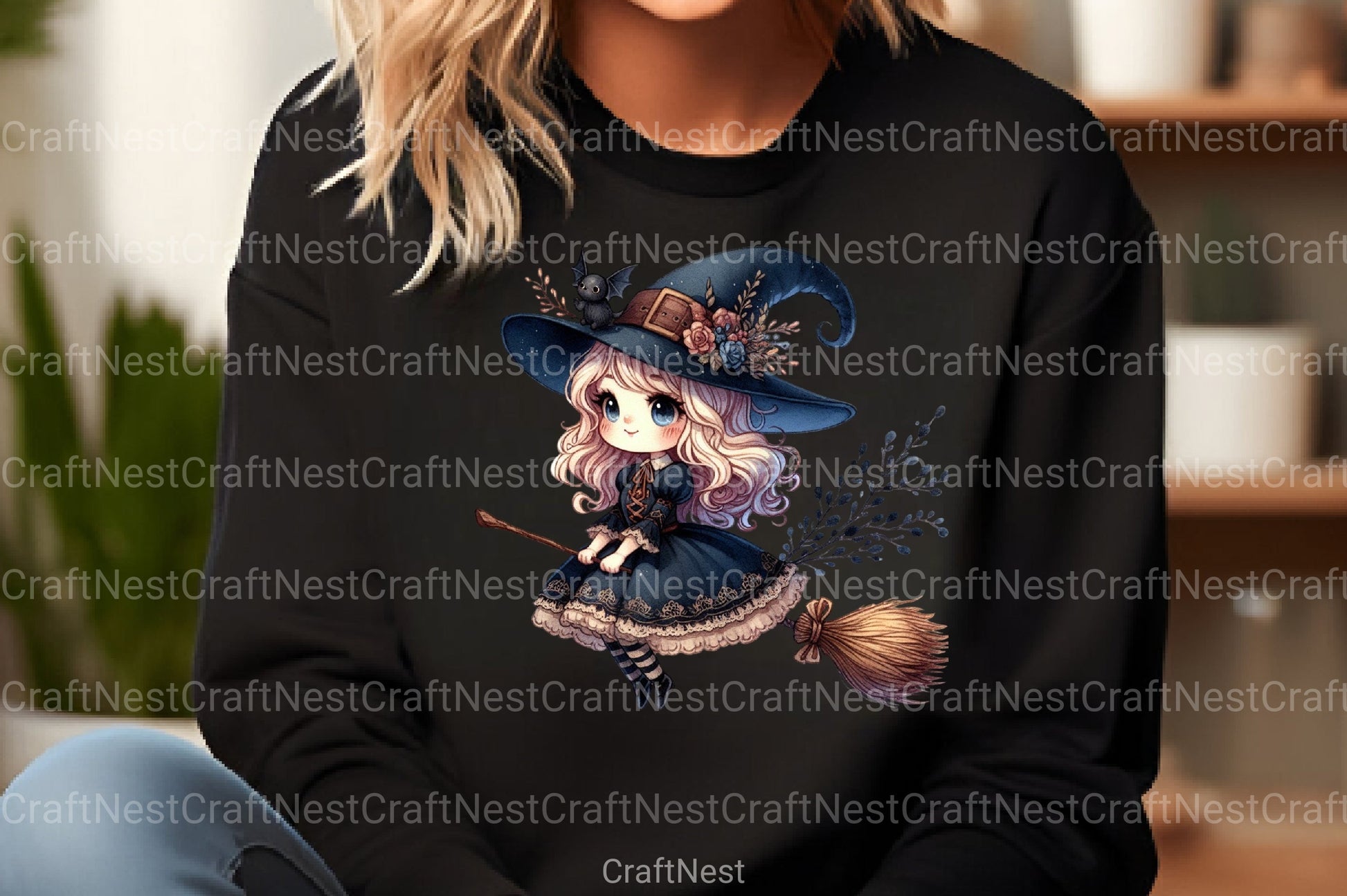 Cute Gothic Witch Broomstick Clipart Bundle Sweden - CraftNest - Digital Crafting and Art