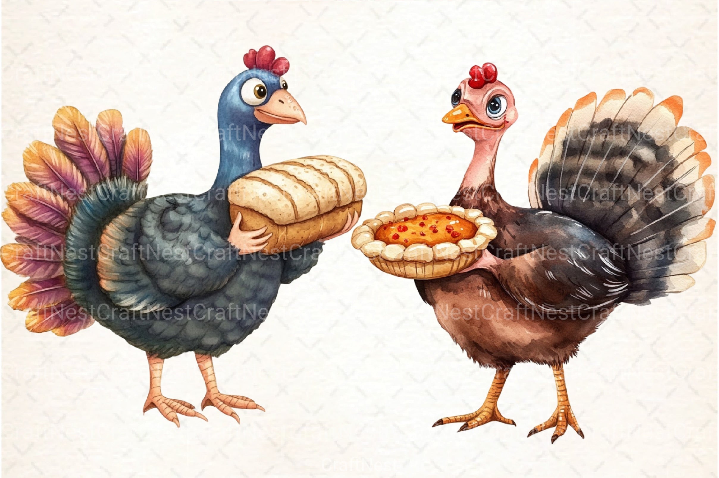 Thanksgiving Turkey Cartoon Clipart Bundle - CraftNest - Digital Crafting and Art