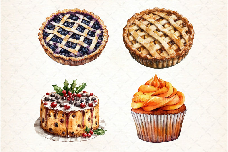 Thanksgiving Pie and Dessert Clipart Bundle - CraftNest - Digital Crafting and Art