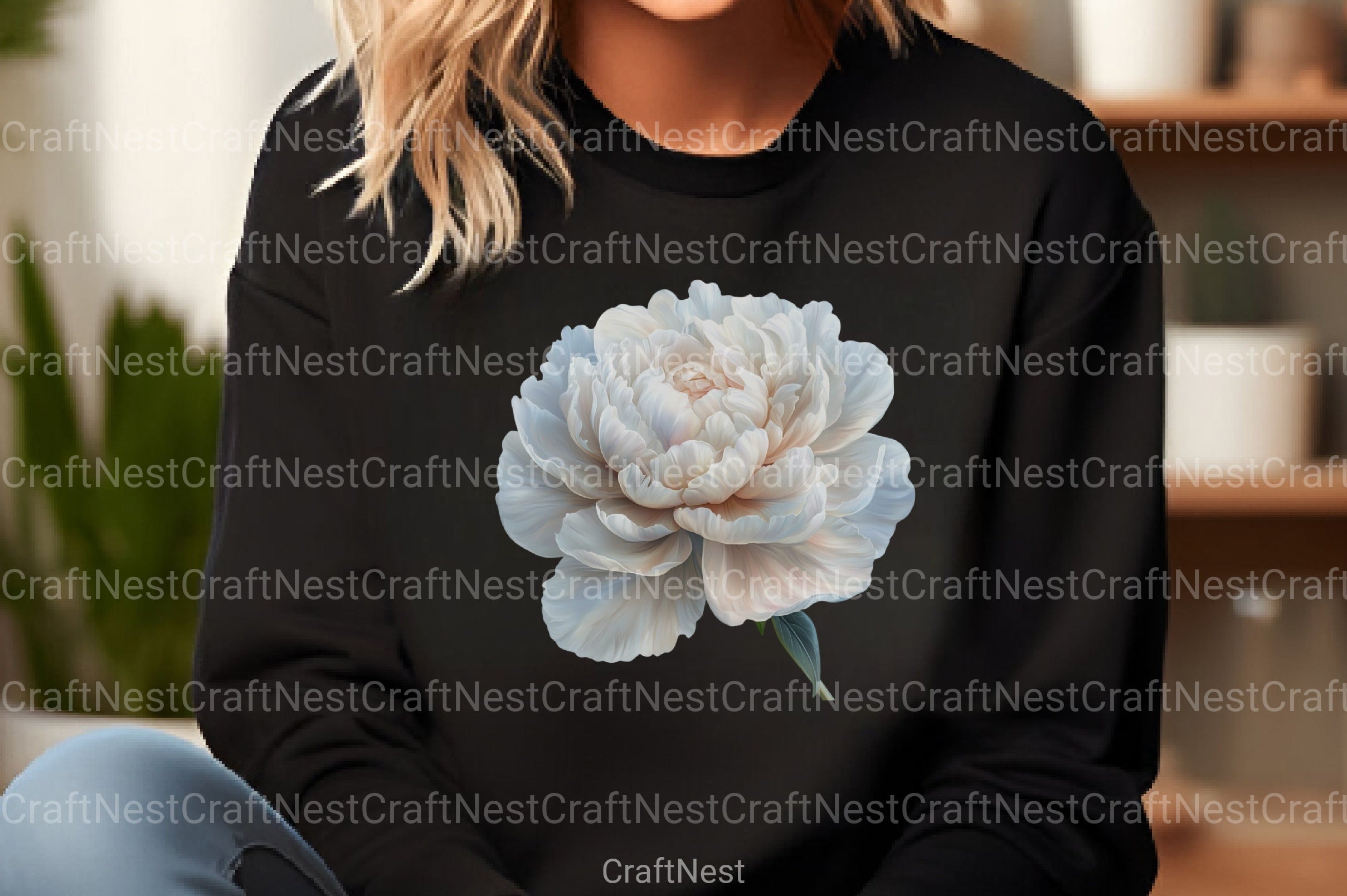 White Peony Flowers Clipart Bundle - CraftNest - Digital Crafting and Art