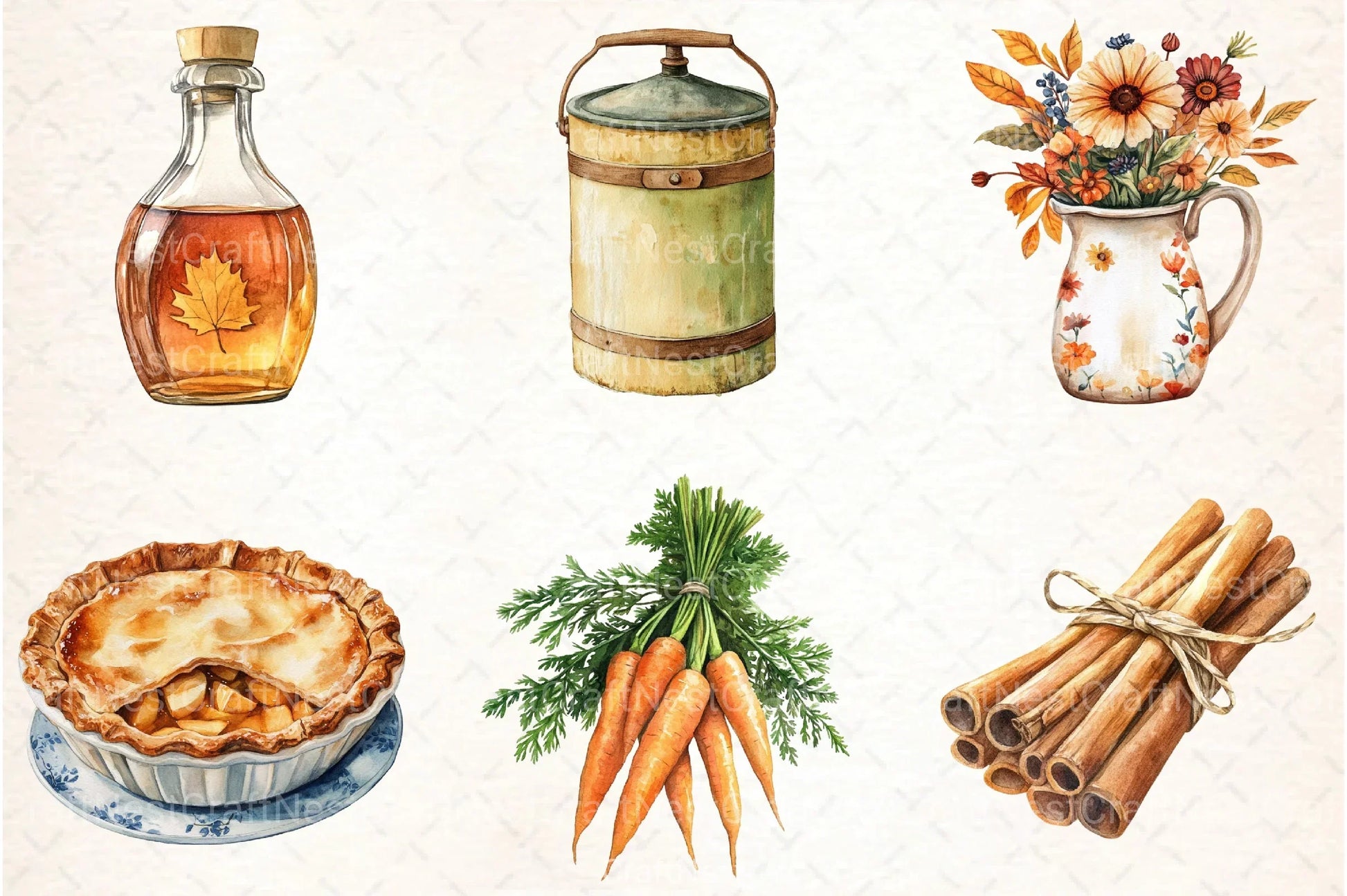 Harvest Blessings Thanksgiving Clipart Bundle - CraftNest - Digital Crafting and Art