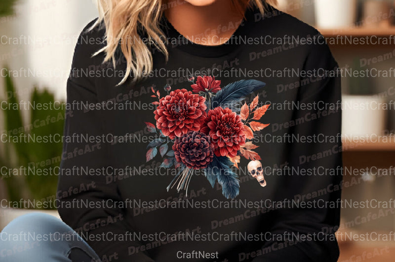 Burgundy Halloween Clipart Bundle 6 - CraftNest - Digital Crafting and Art