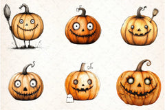 Quirky Halloween Pumpkin Clipart Bundle - CraftNest - Digital Crafting and Art