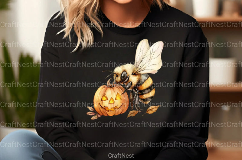 Cute Halloween Bees Clipart Bundle - CraftNest - Digital Crafting and Art