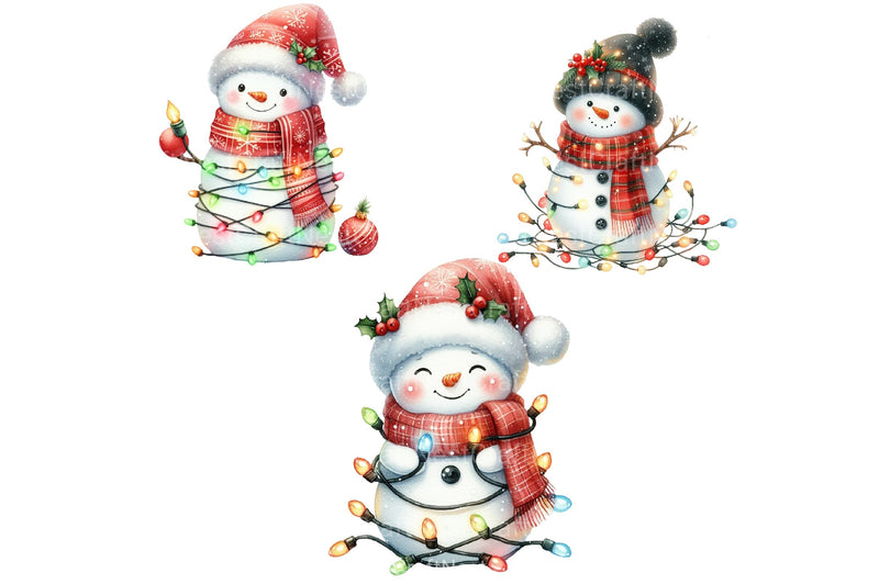 Christmas Cute Snowman Clipart Bundle 99 - CraftNest - Digital Crafting and Art