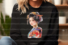 Beautiful Japanese Geisha Girl Clipart Bundle - CraftNest - Digital Crafting and Art