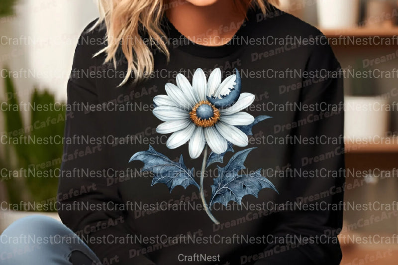 Daisy Flower & Halloween Clipart Bundle 177 - CraftNest - Digital Crafting and Art