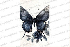 Black and White Butterfly Flowers Clipart Bundle - CraftNest - Digital Crafting and Art