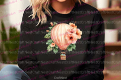 Floral Hot Air Balloons Clipart Bundle - CraftNest - Digital Crafting and Art