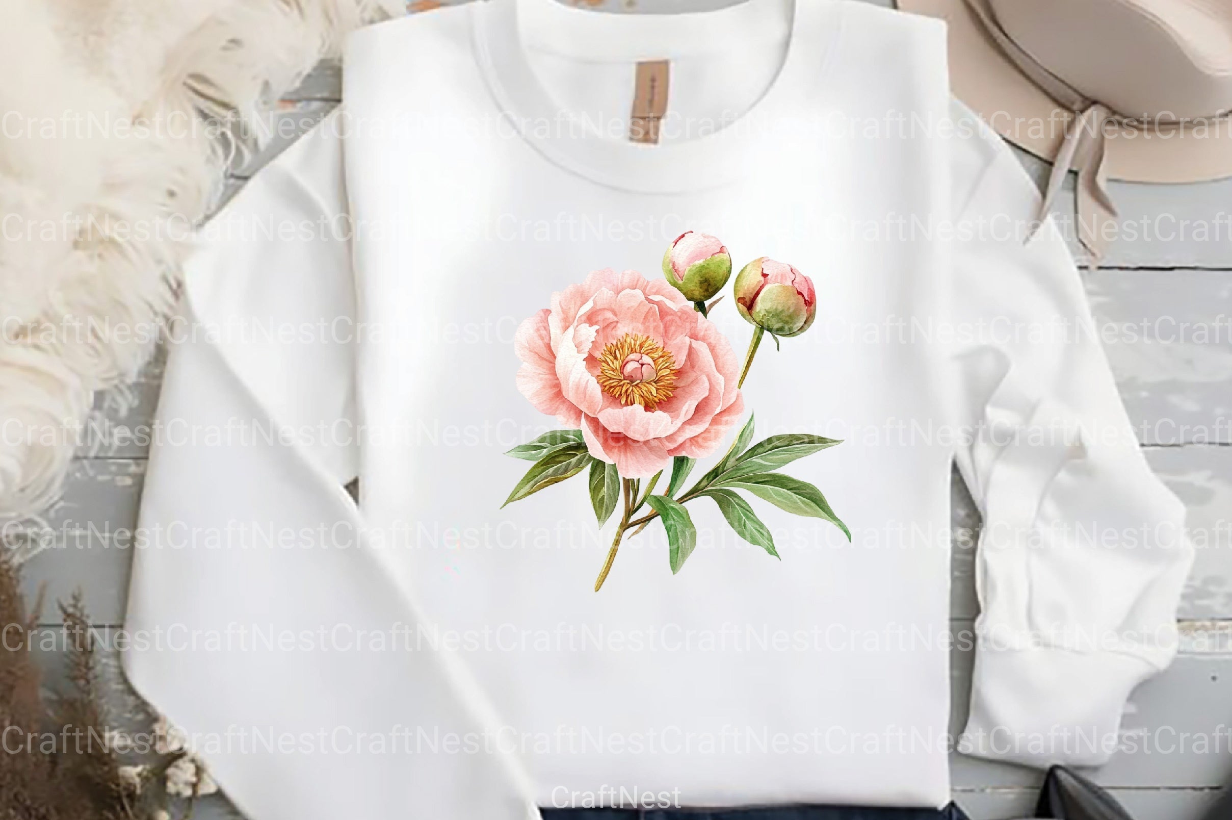 Blush Peonies Flowers Clipart Bundle - CraftNest - Digital Crafting and Art