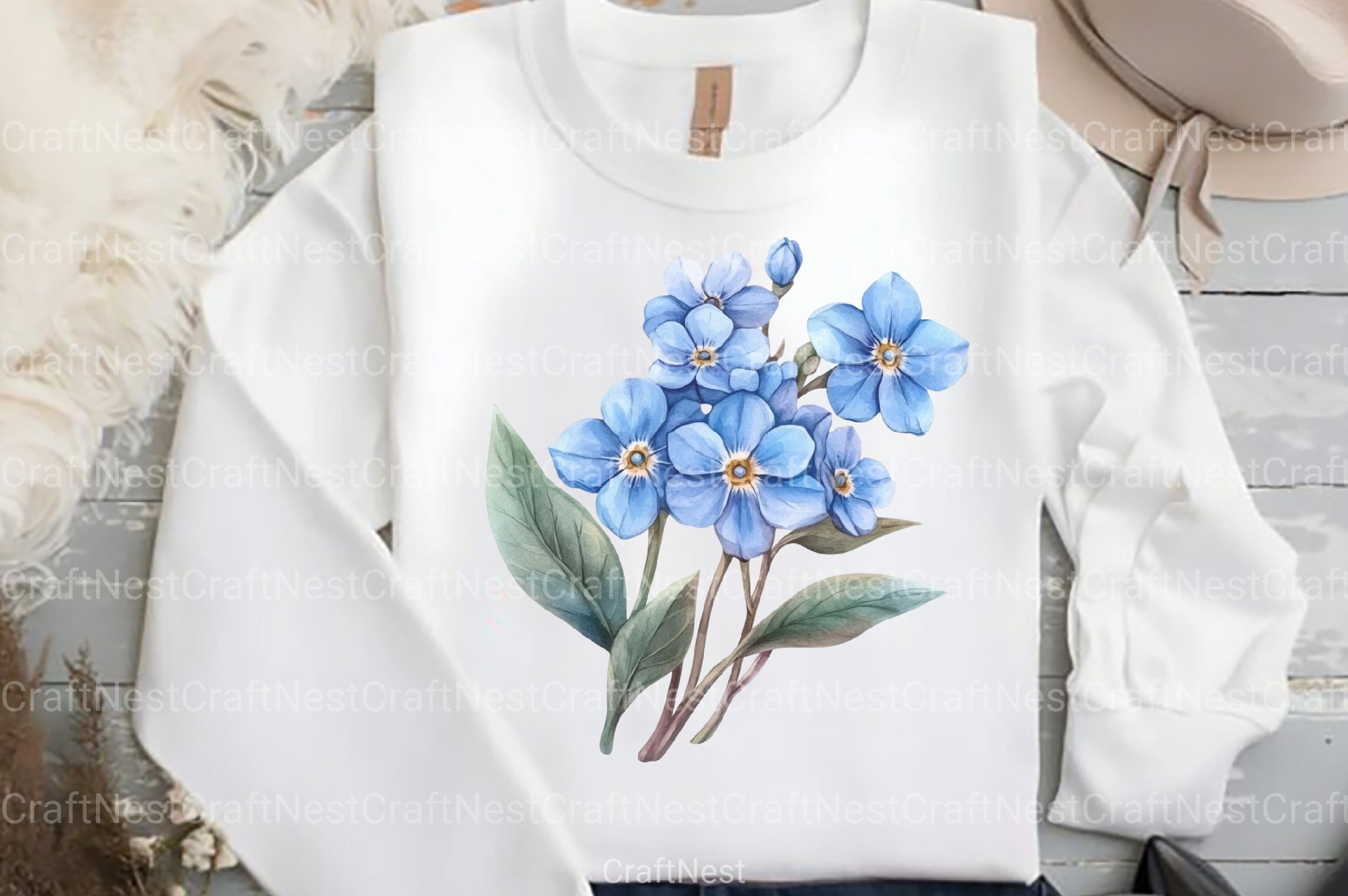 Blue Flowers Clipart Bundle - CraftNest - Digital Crafting and Art