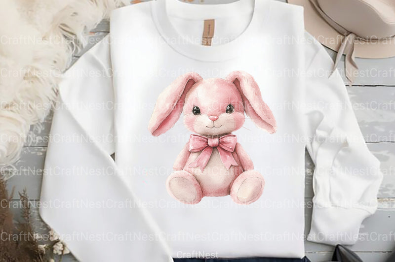 Boho Pink Bunny Clipart Bundle - CraftNest - Digital Crafting and Art