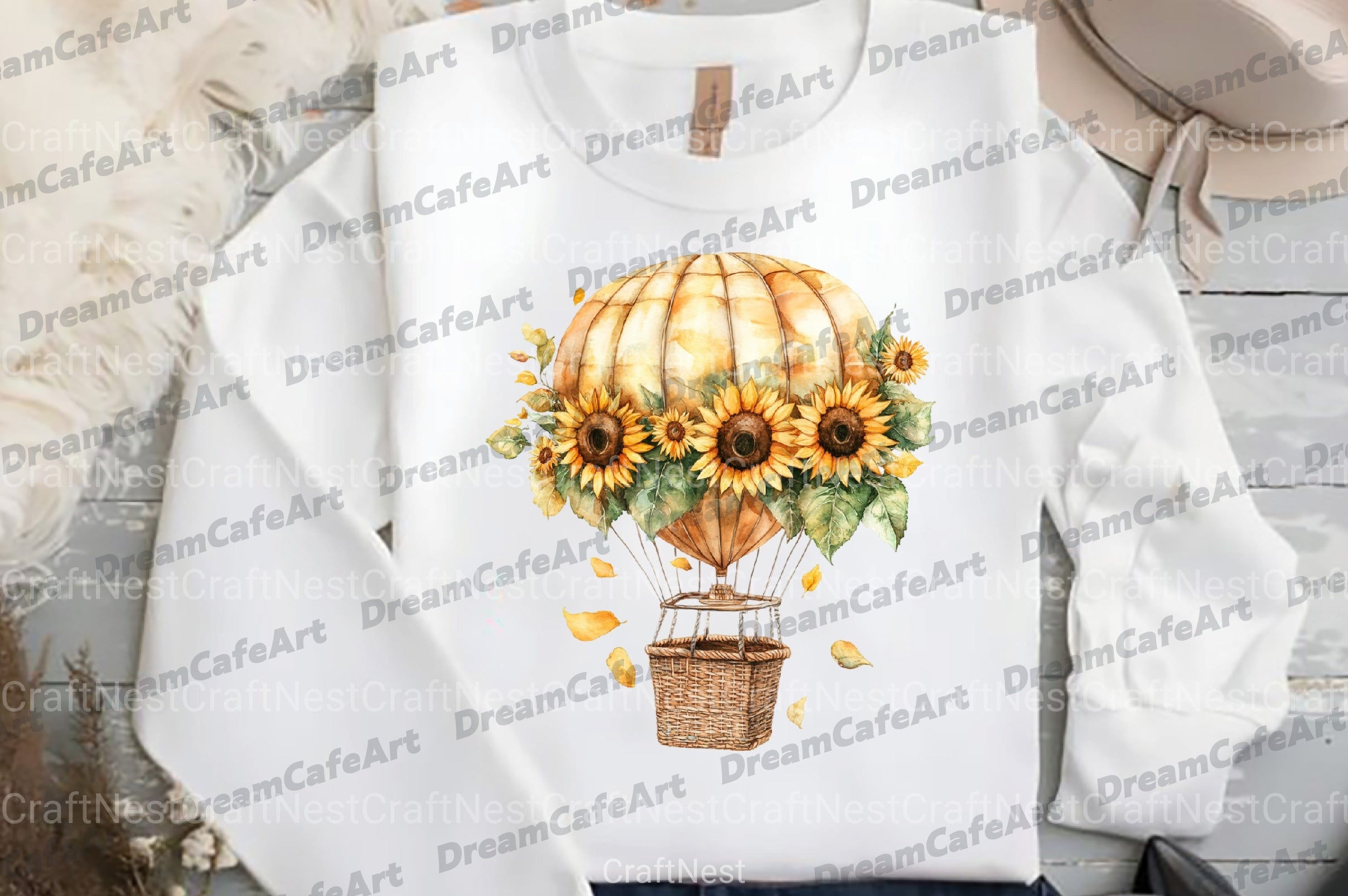 Floral Hot Air Balloons Clipart Bundle - CraftNest - Digital Crafting and Art