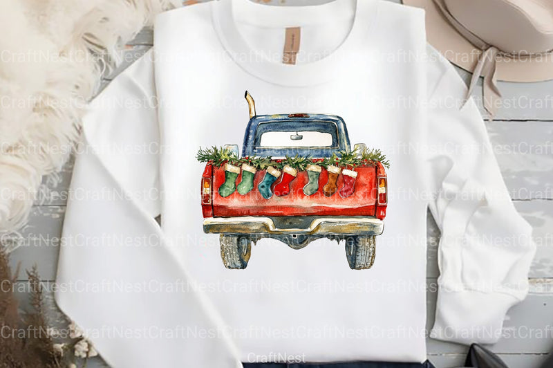 Christmas Truck Clipart Bundle 99 - CraftNest - Digital Crafting and Art