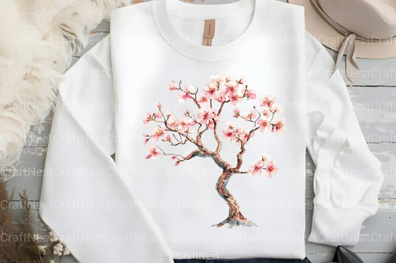 Japanese Cherry Blossom Tree Clipart Bundle - CraftNest - Digital Crafting and Art