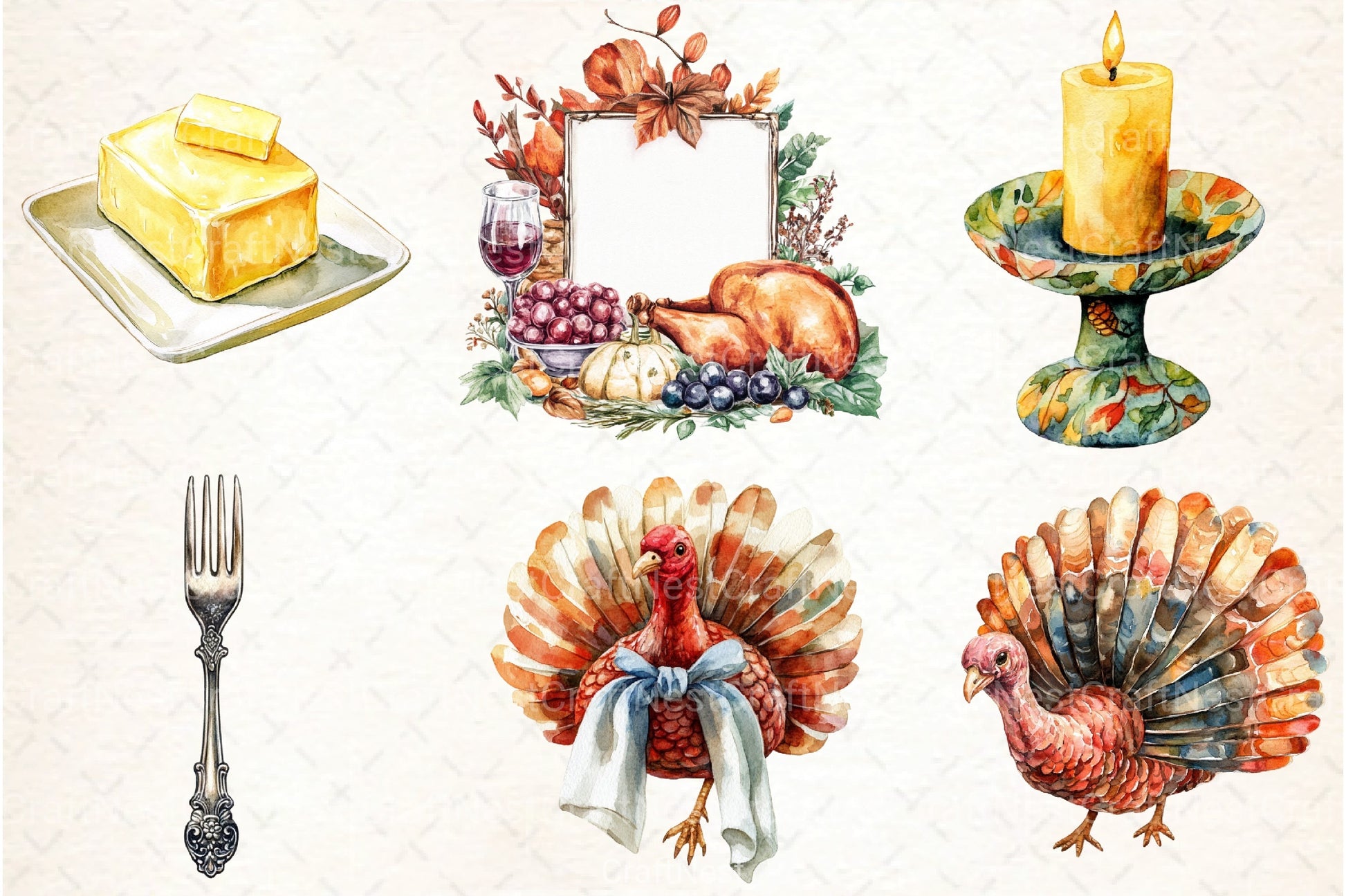 Thanksgiving Table Setting Clipart Bundle - CraftNest - Digital Crafting and Art