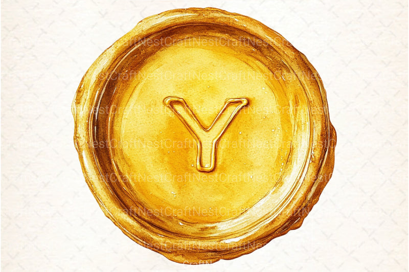 Seal Wax Letter Golden Stamp Clipart Bundle - CraftNest - Digital Crafting and Art