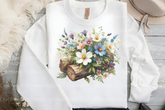 Wildflowers on Logs Clipart Bundle - CraftNest - Digital Crafting and Art