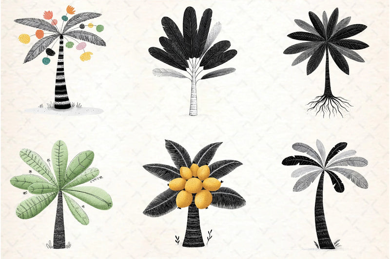 Tropical Palm Trees Clipart Bundle - CraftNest - Digital Crafting and Art