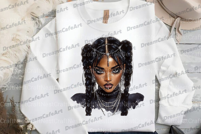 Gothic Black Woman Clipart Bundle - CraftNest - Digital Crafting and Art