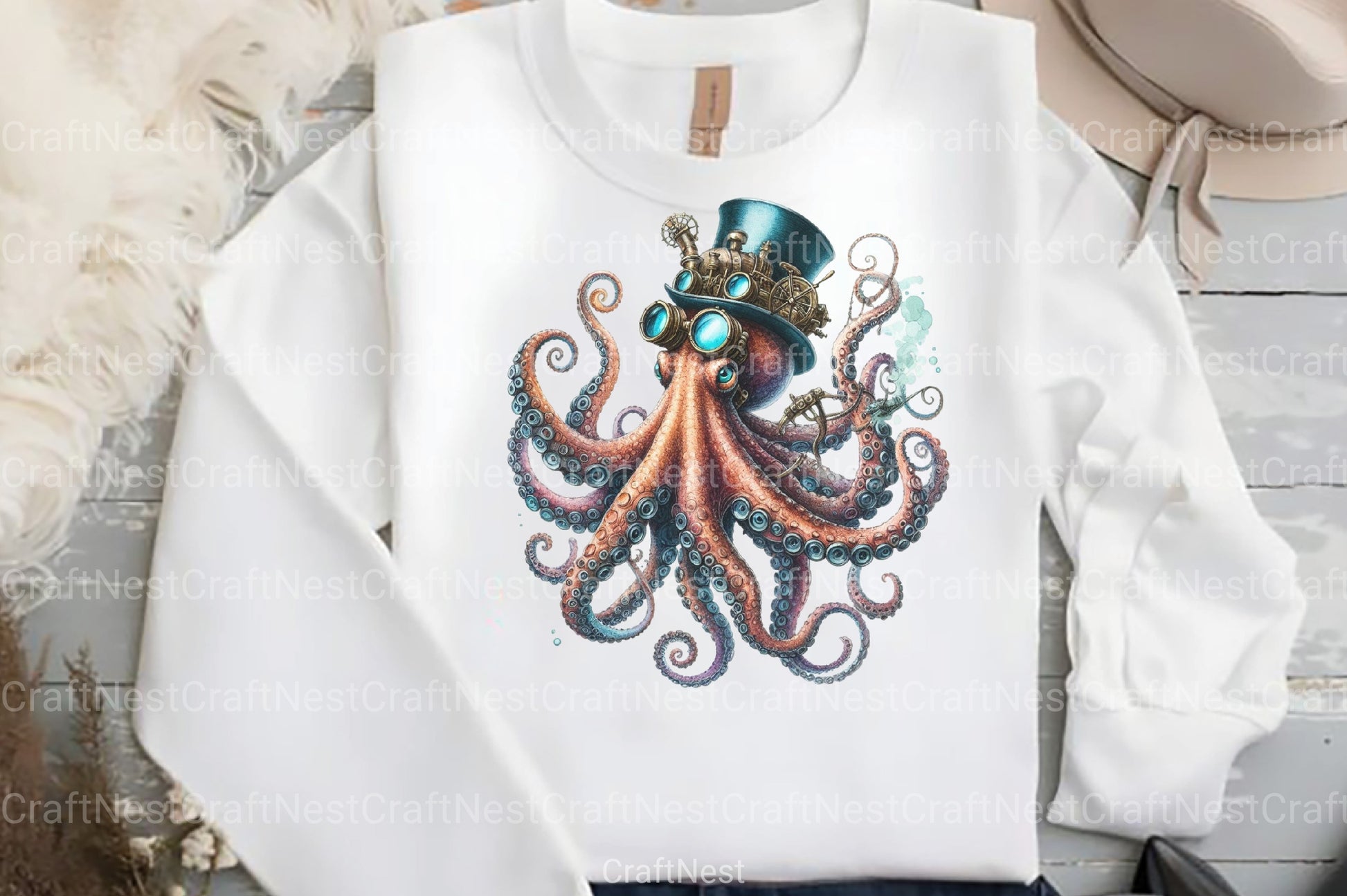 Steampunk Octopus Clipart Bundle - CraftNest - Digital Crafting and Art