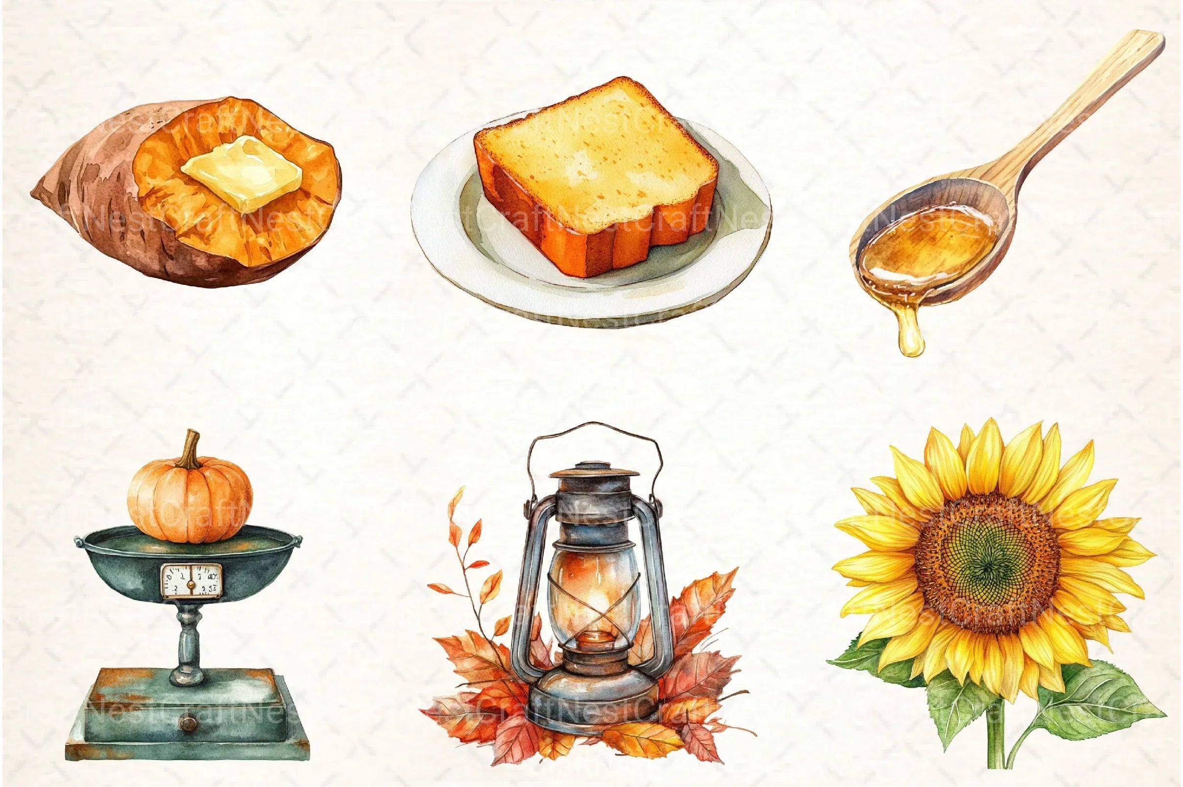 Harvest Blessings Thanksgiving Clipart Bundle - CraftNest - Digital Crafting and Art