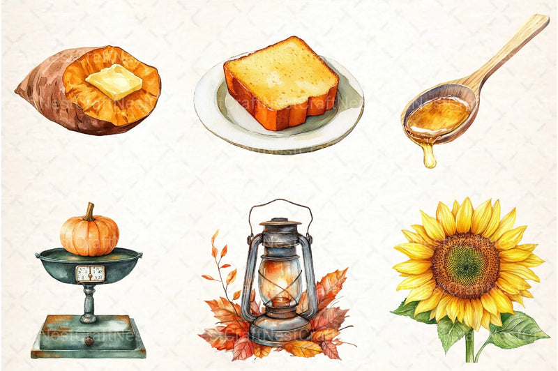 Harvest Blessings Thanksgiving Clipart Bundle - CraftNest - Digital Crafting and Art