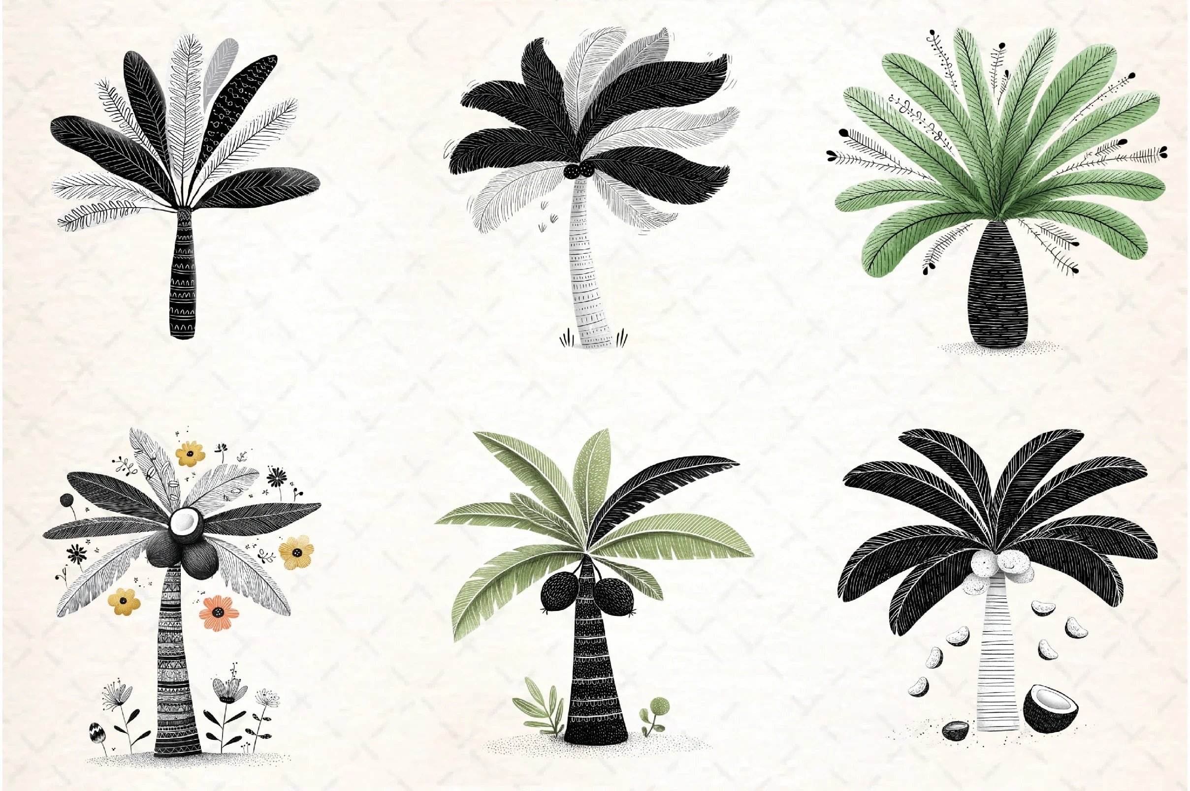Tropical Palm Trees Clipart Bundle - CraftNest - Digital Crafting and Art