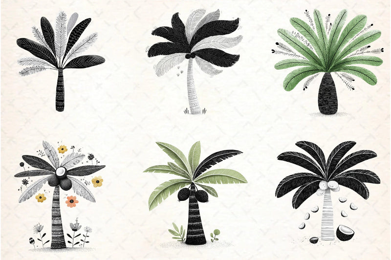 Tropical Palm Trees Clipart Bundle - CraftNest - Digital Crafting and Art