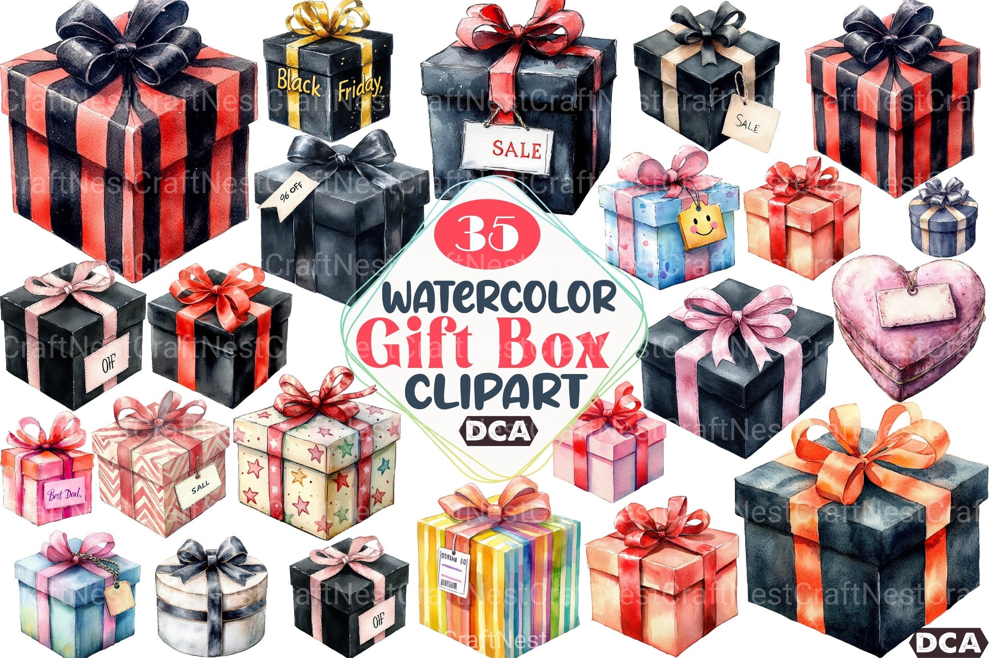 Gift Box Graphic Black Friday Clipart Bundle - CraftNest - Digital Crafting and Art